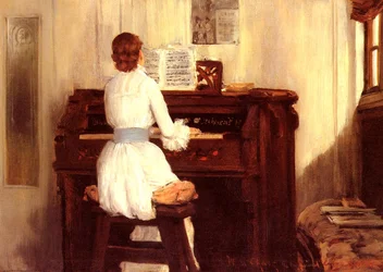 Sra. Meigs en el órgano de piano